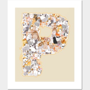 cat letter P(the cat forms the letter P) Posters and Art